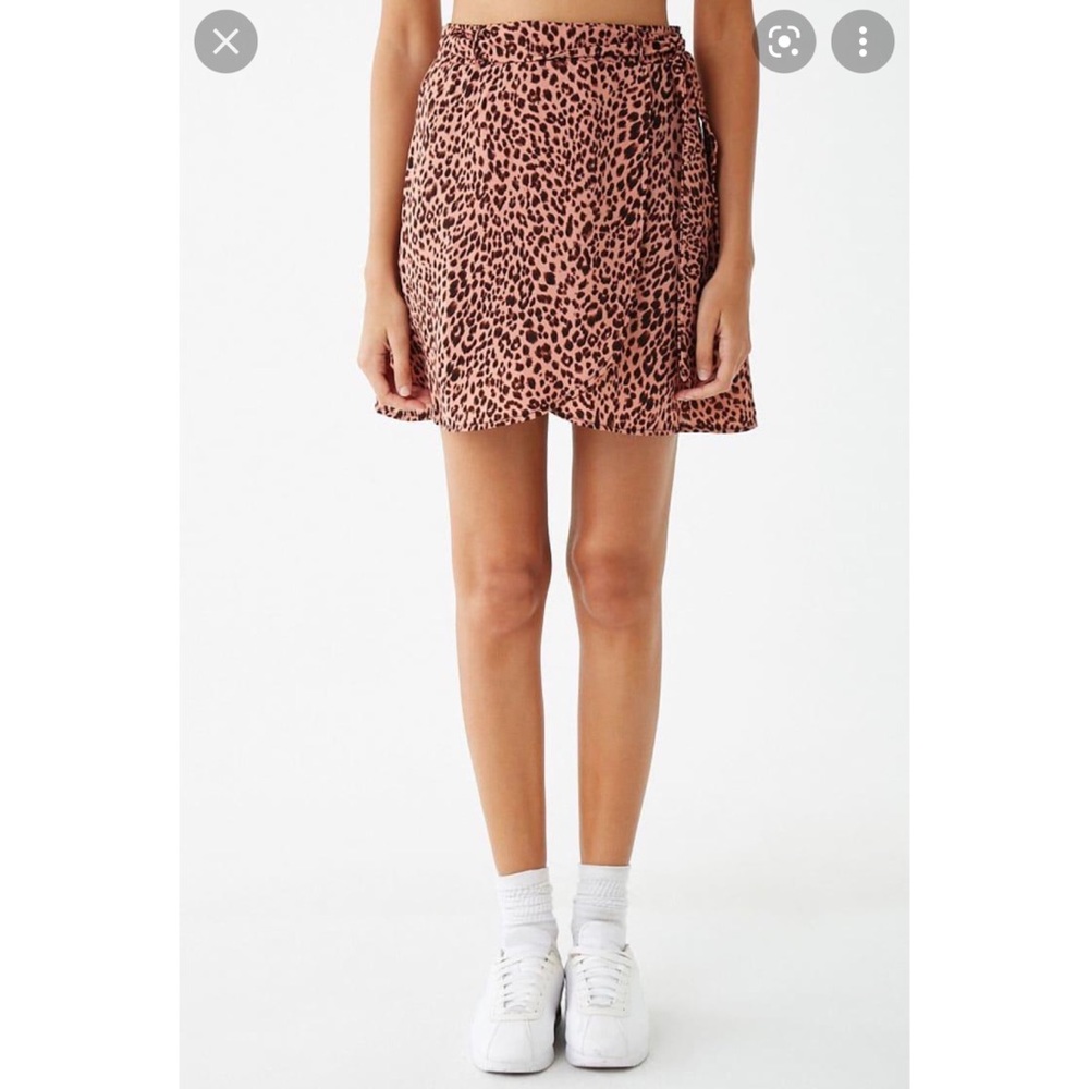 F21 Momokrom Leopard Sarong Skort
